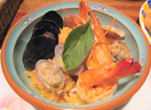 魚介類のリゾット（スープドポワソン味）