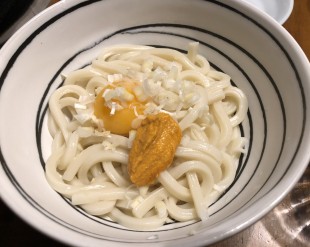 釜玉うどんとルイユセトワーズ