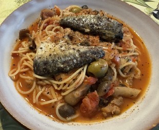 プロヴァンス風スパゲッティとサーディン